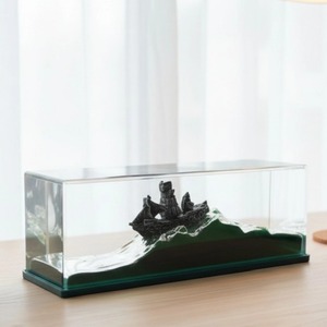 Smeta chứng nhận Acrylic đương đại sinh nhật Titanic trôi chai chất lỏng trang trí nội thất không thể chìm nổi thuyền paperweight Bàn đồ chơi - Product Image 3