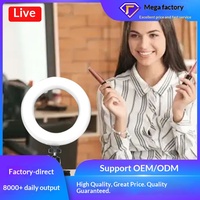 Lampe de photographie pour diffusion en direct, style TikTok, pour photos et selfies, effet raffermissant, 6 pouces, température de couleur réglable, contrôle par fil