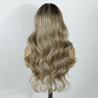 Peluca de Encaje Frontal 360 en Oferta, Fibra Sintética, Encaje Degradado, Peluca de Cabello Sintético de Alta Temperatura, Fibra Natural
