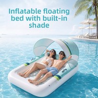 Matelas flottant gonflable en PVC transfrontalier, canapé de piscine portable, radeau flottant d'été pour la maison et l'extérieur avec protection solaire