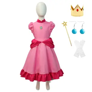 Saia infantil ou seja Vestido de Princesa Super Mario Performance Peach Dress