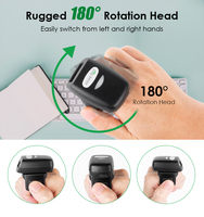 Pemindai Barcode 2D/1D CMOS Effon FS03 Cincin Android Manual Hitam USB 32 Bit untuk Stok Toko Gudang Rumah Sakit Ekspres