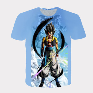 무료 샘플 사용자 정의 패턴 로고 만화 캐릭터 애니메이션 티셔츠 Goku DBZ <span class=keywords><strong>t</strong></span> 셔츠 3d - Product Image 3