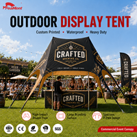 Tente de luxe FEAMONT à double pignon pour grands événements, idéale pour les zones VIP des festivals de musique en France, abri promotionnel extérieur en forme d'étoile