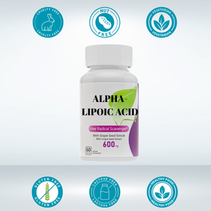 Suplemento de ácido alfa lipoico 600 mg ALA para soporte hepático, antioxidantes, radicales libres y soporte de carbohidratos 120 cápsulas - Product Image 4