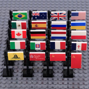 MOC Blocs de construction Drapeau de la Victoire de la Russie, Accessoires de mât de drapeau national américain, Tuiles imprimées, Briques, Jouets de tiers, Cadeau - Product Image 1
