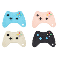 Vente en gros Faible MOQ Jouet de dentition en silicone type manette de jeu certifié CPC de qualité alimentaire pour bébé, jouet de dentition molaire alphabet sans BPA pour cadeau de baby shower aux États-Unis