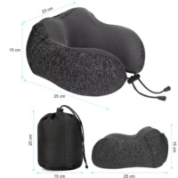 Grosir Pabrik kustom busa memori portabel bantal perjalanan dengan Hoodie perjalanan bentuk U bantal leher