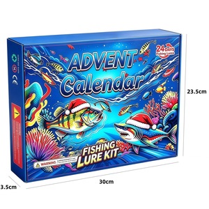 Ensemble de leurres de pêche artificiels rigides transfrontaliers de 24 pièces avec boîte mystère de Noël et <span class=keywords><strong>du</strong></span> Nouvel An - Product Image 5