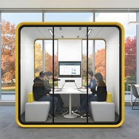 Cabine de travail intérieure moderne de haute qualité en alliage d'aluminium, cabine insonorisée privée, espace de réunion préfabriqué pour centre commercial, bureau à domicile