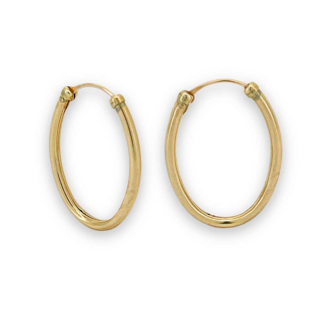 OVAL HOOP EARRINGS TUBE 1.50X14X19mm PLAIN
