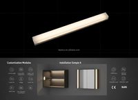 Éclairage LED pour vitrine, éclairage de niveau pour armoire LED, profilé en aluminium à émission lumineuse vers le haut et vers le bas pour bibliothèque YB1038-24-1