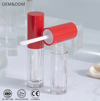 Tubes de 4 ml en plastique ABS transparent de couleur personnalisée pour correcteur liquide et brillant à lèvres, vente en gros, avec logo personnalisé