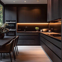 Meubles de cuisine modulaires contemporains en panneaux de particules/PVC/lacquer/contreplaqué/MDF, écologiques et ignifuges, pour centres commerciaux, restaurants et maisons