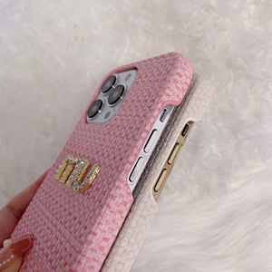 Nouvel Design Mignon Styles Ins Motif Tressé M Diamant Texture Mate <span class=keywords><strong>Coque</strong></span> de Téléphone <span class=keywords><strong>Portable</strong></span> Antichoc - Product Image 4