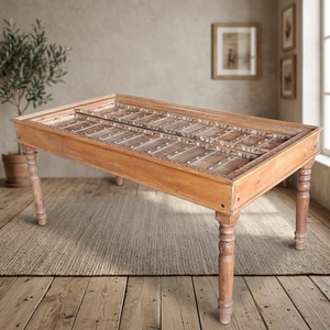 Handmade Solid Wood <b>Dining</b> <b>Table</b> Rectangle <b>Rustic</b> Design Antique Appearance Wooden Legs Home Furniture - Product Image 4