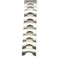 Bracelet de montre en acier inoxydable 316L massif brossé et poli de haute qualité, avec maillons incurvés, pour homme, montre-bracelet de luxe
