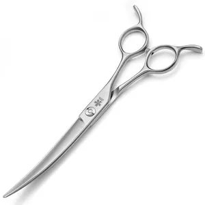 Pet beautician 6.0 6.5 7.0 7.5 solid tail bending scissors selected vg10 alloy steel dog trimming scissors
