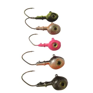 customized 7g 10g 14g customized deep water colorful metal jig fishing bait japanese hook quality jig head hook #6