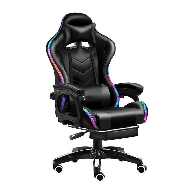 Factory Wholesale Kursi Gaming India Video Game Music Leather Reclining Gamer Chair Bar Racer Rgb Gaming Chair with Footrest