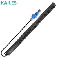 KAILES(KLS) K22 Série PDU de base 32A Monophasé 24 prises 20*Points antidérapants C13+4*Points antidérapants C19 2 interrupteurs+2 voyants lumineux