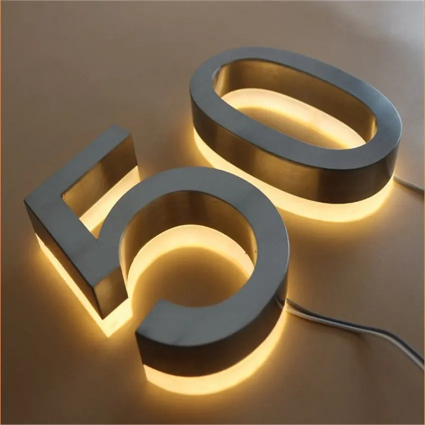 Cheap price Outdoor metal 3d Lighted custom hotel room House led Number Signs Letters Led Backlit Stainless Steel Number