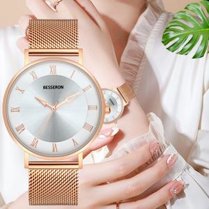 Montre à quartz solaire 32 mm pour femme, bracelet en acier inoxydable, élégante, fine, pour affaires, étanche, cadran en cristal, aiguilles - Product Image 2