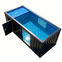 Großer blauer rechteckiger Familien-Holzcontainerpool 20ft FRP Fiberglas Aufstellpool