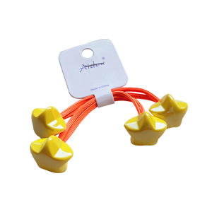 स्टार दिल की प्यारी हेडरस्सी पोनीटेल धारकों के लोचदार बच्चों के लिए दो गेंदों के बालों के बाल रबर बैंड - Product Image 3