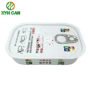 Custom Printed Metal Tin Cans 200g Crab Meat Sardine Fish Empty Tin Boxes for Packaging 30ml Volume