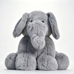 Elefante de peluche gris personalizado, elefante de peluche sentado, juguete de elefante suave, peluche de elefante gris - Product Image 3