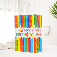 Sacs cadeaux en papier Joyeux Anniversaire avec poignées, sacs colorés pour fêtes d'enfants, événements et cadeaux promotionnels