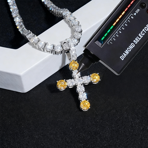 สร้อยคอจี้กากบาทเคลือบทอง18K ลายฮิปฮอปเย็นออกแบบได้ตามต้องการ - Product Image 2