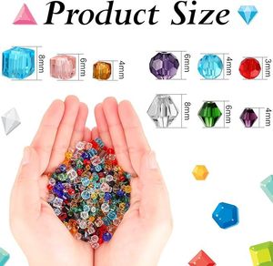 Cuentas de Cristal Mixtas al por Mayor, Bicónicas/Redondas/Cuadradas, Colores Craquelados y AB, Paquete a Granel para Fabricación de Joyería DIY - Product Image 2