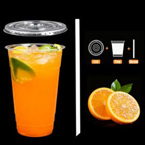 12オンス/16オンス透明プラスチックカップ使い捨て再利用可能タンブラークリスタルレモネードカップ結婚式パーティー用 - Product Image 3