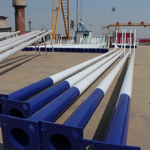 Con una sola doble armas diseño solar galvanizado en caliente cónico 6m de la calle poste de luz precio barato poste de iluminación - Product Image 1