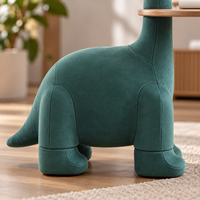 Table d'appoint dinosaure à long cou en tissu peluche sculptural pour enfants, présentoir de meubles, approvisionnement B2B en mobilier