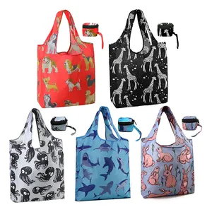 Eco Friendly Custom Pattern Foldable Women Daily Use Grocery Nylon Shopping Polyester Tote Bag