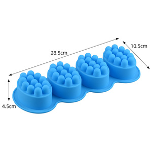 MUYULINS Factory 4-Cavity Oval Massage Silicone LFGB Food Grade Non-Stick BPA-Free Handmade <b>Soap</b> Mold - Product Image 6