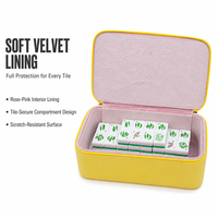 Étui de transport et de rangement robuste pour jeu de Mahjong avec fermeture éclair, doublure intérieure en velours doux pour la protection et le stockage des tuiles