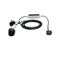 Nuevo Cargador Portátil para Vehículos Eléctricos de 3KW 5m, Motor AC IEC62196, Enchufe Tipo 2 de Aluminio para Reino Unido, 3 Pines, 13A, IP65