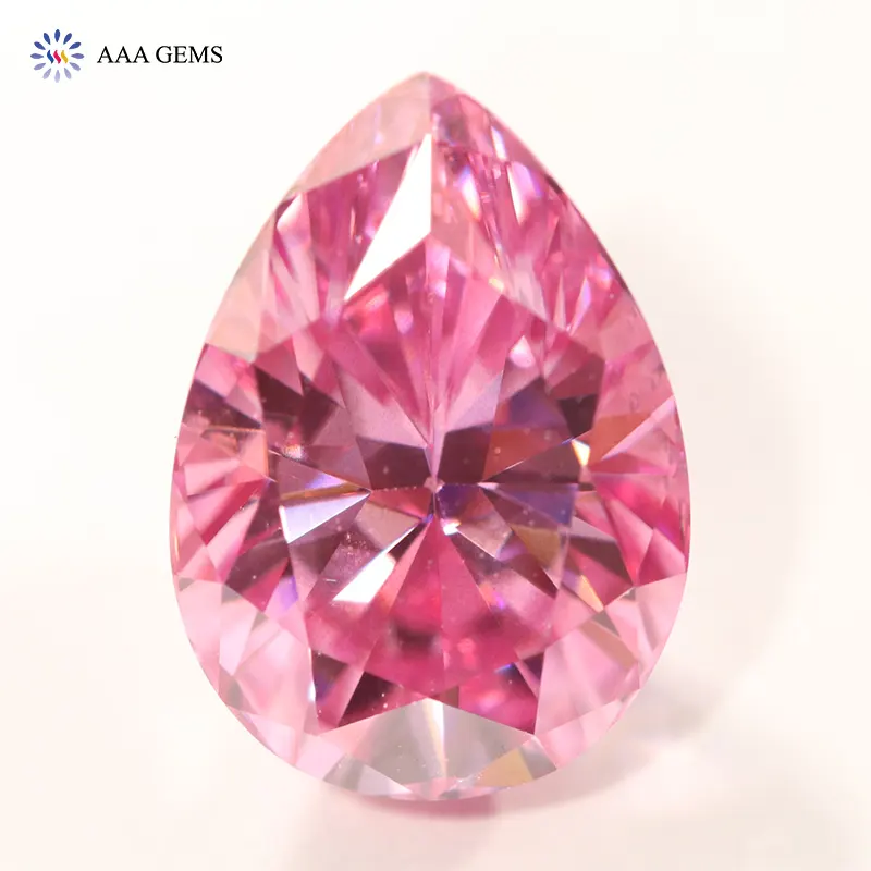 Aaa Gems Moissanite Kralen Hoge Kwaliteit Peer Moissanite Steen Gratis Brand Diamond 6*8Mm Moissanite Roze