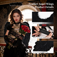Ensemble d'ailes d'ange en plumes naturelles en gros pour Halloween, cosplay, fête, accessoires photo ajustables, fabricant