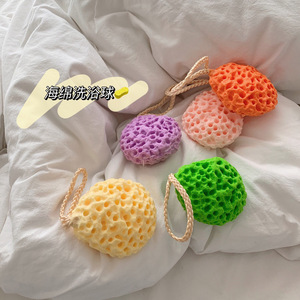 Éponge de bain en nid d'abeille naturelle, absorbante, exfoliante, pour le corps, brosse de bain longue durée pour enfants et adultes - Product Image 2