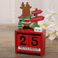 PUSELIFE bureau en bois calendrier de l'avent personnalisé noël bois bureau compte à rebours bloc cubes calendrier support calendrier perpétuel Cubes