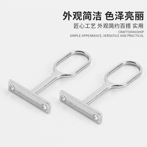 Alloy T-Shaped Clothes Rod Support Flat Tube Wall Mount Zinc Alloy Durable <b>Wardrobe</b> <b>Hardware</b> - Product Image 5