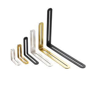 Adjustable Stainless <b>Steel</b> <b>Angle</b> <b>Bracket</b> With Elongated Hole For Wardrobes And Cabinets 5 Mm Thickness Painted Surface - Product Image 2
