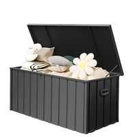 Bac de rangement extérieur grand format imperméable gris foncé de 190 gallons pour coussins de terrasse