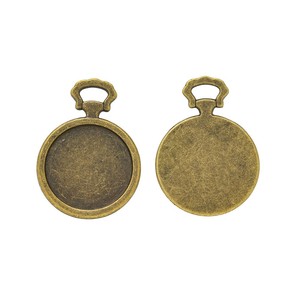 Pendentif cabochon en forme de montre de poche, en alliage de zinc bronze antique, <span class=keywords><strong>pour</strong></span> <span class=keywords><strong>badge</strong></span> de cosplay steampunk - Product Image 3