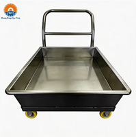 Chariot de transport multifonctionnel en acier inoxydable 304 pour peaux d'animaux, idéal pour l'abattage de bétail, bovins et ovins en abattoir